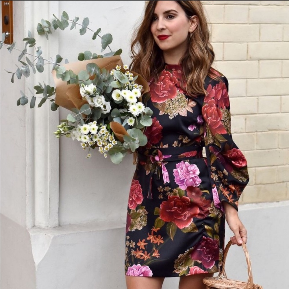 ZARA blogger fave silk floral dress